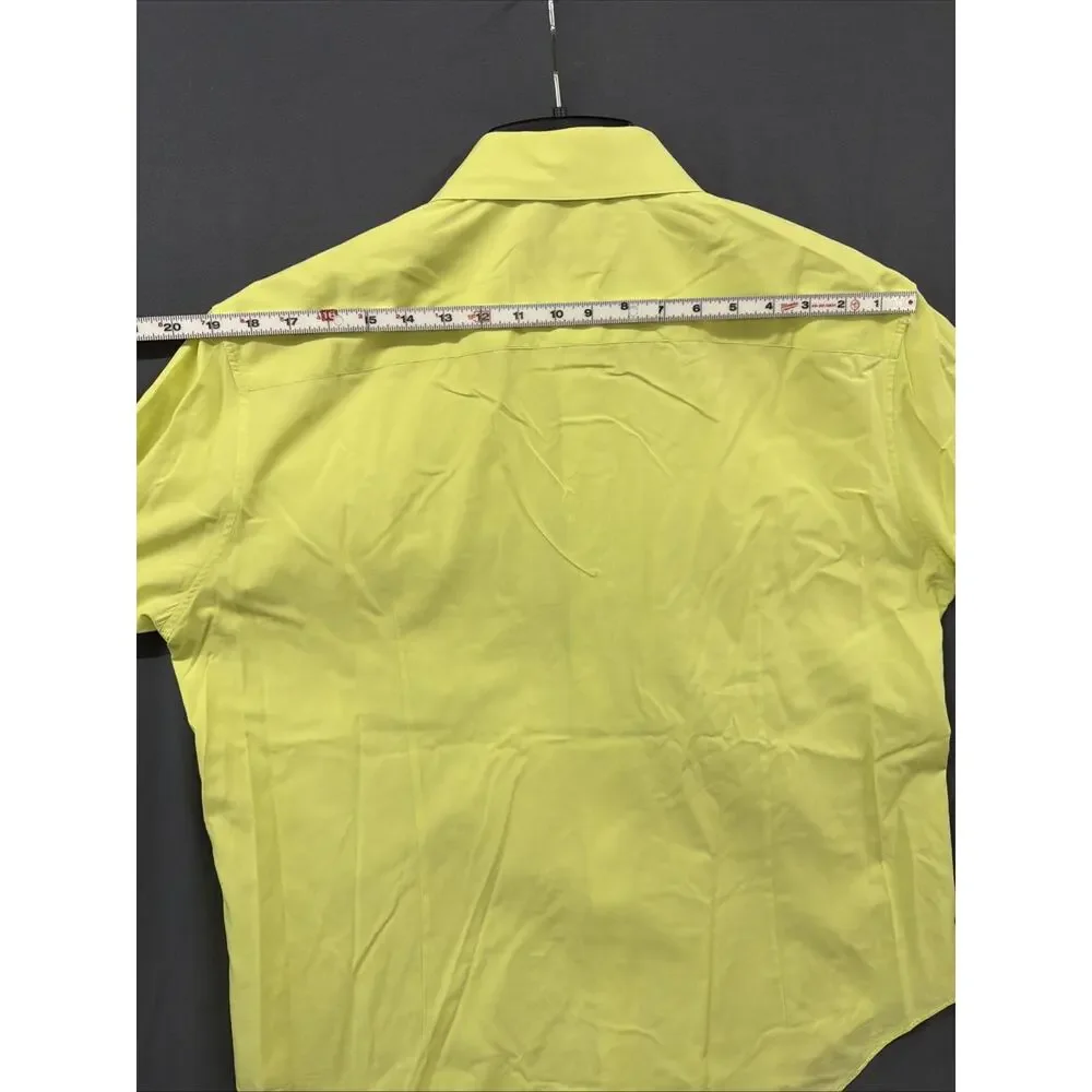 Calvin Klein Men Dress Shirt CITRON Size 16.5-32/33 Long Sleeve 100% Cotton NWT